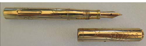 VAN CLEEF & APPELS JEWEL STUDDED FOUNTAIN PEN, SOLID 14K